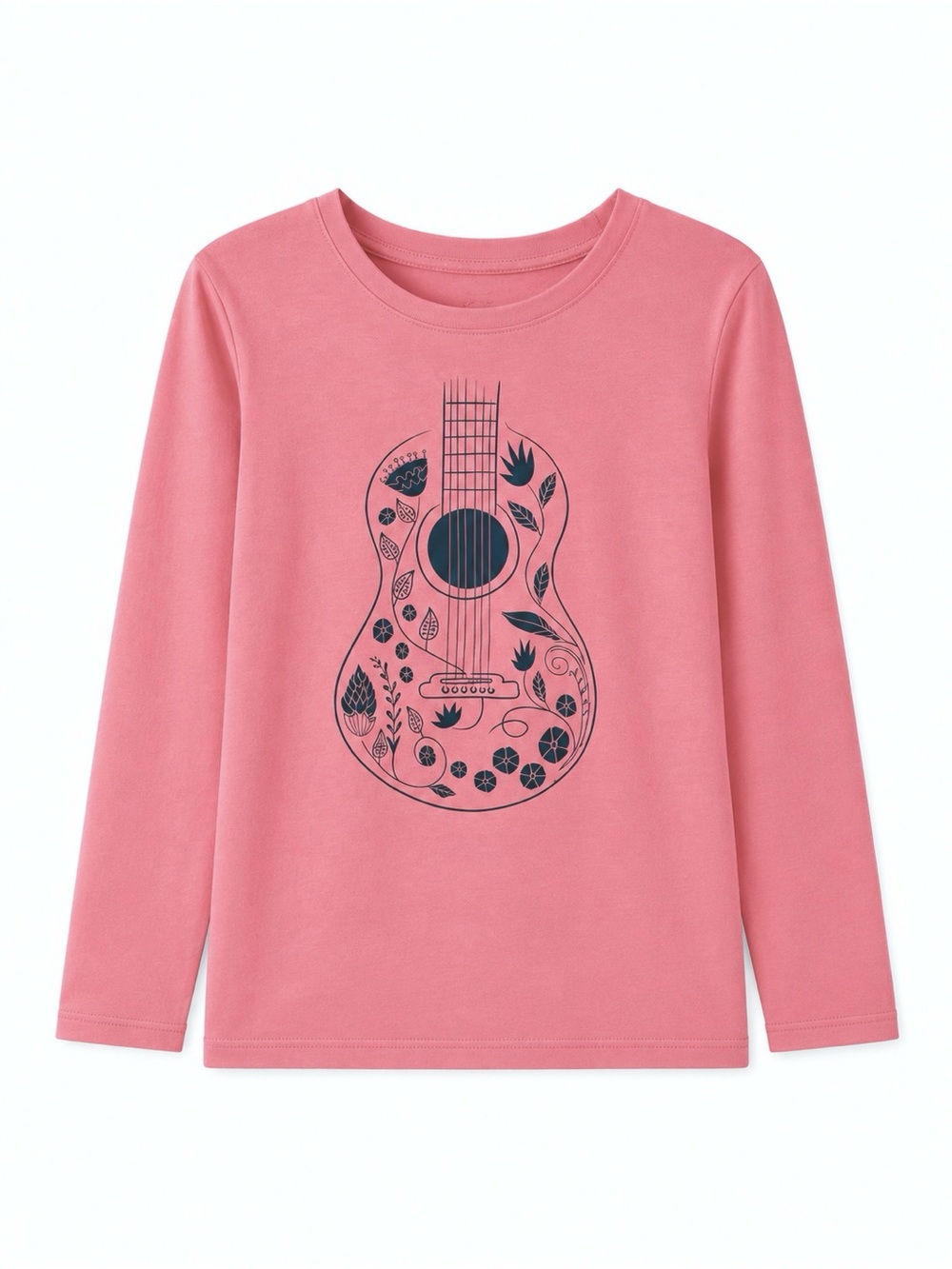 Tea Collection Girls Guitar Graphic Long Sleeve Shirt Pink Size 7